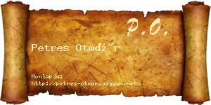 Petres Otmár névjegykártya